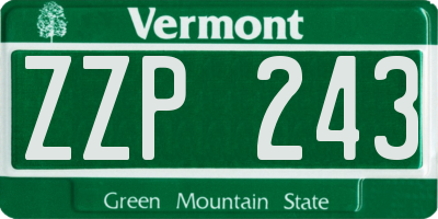 VT license plate ZZP243