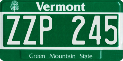 VT license plate ZZP245