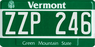 VT license plate ZZP246