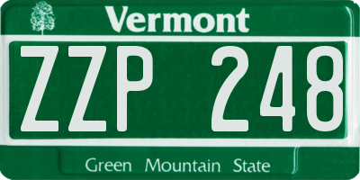 VT license plate ZZP248
