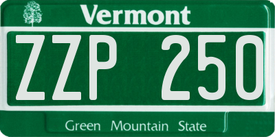 VT license plate ZZP250