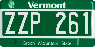 VT license plate ZZP261