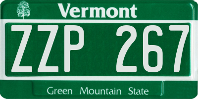 VT license plate ZZP267