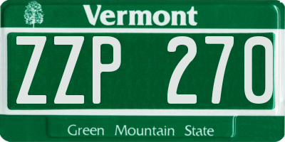 VT license plate ZZP270