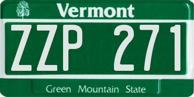 VT license plate ZZP271