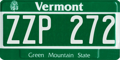 VT license plate ZZP272