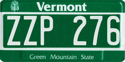 VT license plate ZZP276