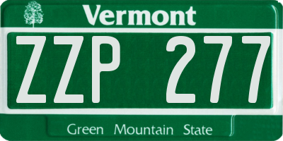 VT license plate ZZP277