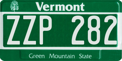 VT license plate ZZP282