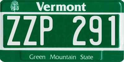 VT license plate ZZP291