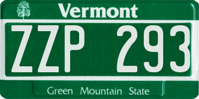 VT license plate ZZP293