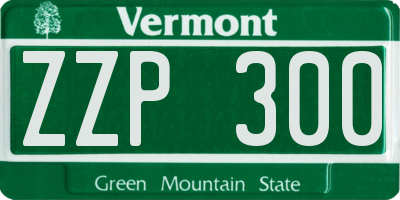 VT license plate ZZP300