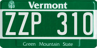 VT license plate ZZP310