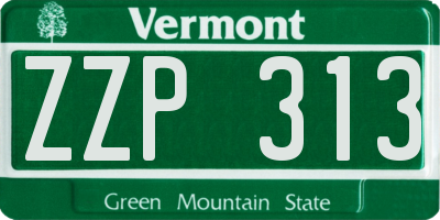 VT license plate ZZP313