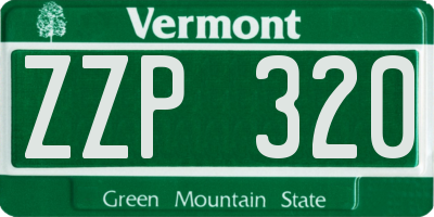 VT license plate ZZP320