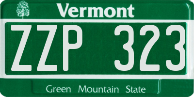 VT license plate ZZP323