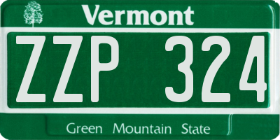 VT license plate ZZP324