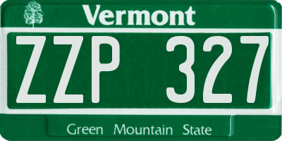 VT license plate ZZP327
