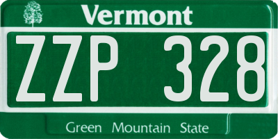 VT license plate ZZP328