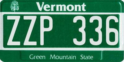 VT license plate ZZP336