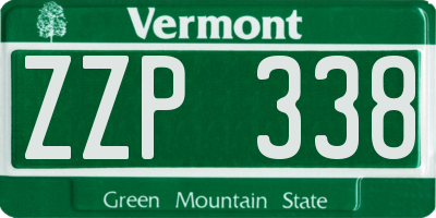 VT license plate ZZP338