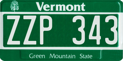 VT license plate ZZP343