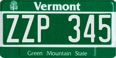 VT license plate ZZP345