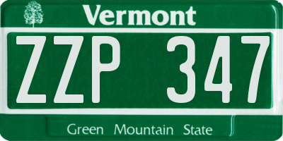 VT license plate ZZP347