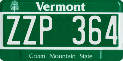 VT license plate ZZP364