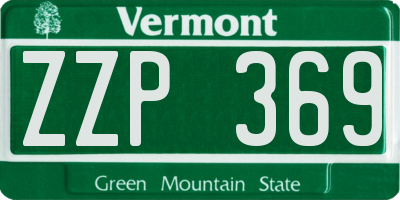 VT license plate ZZP369