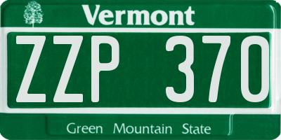 VT license plate ZZP370