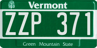 VT license plate ZZP371