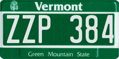 VT license plate ZZP384