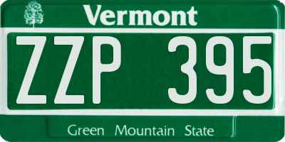 VT license plate ZZP395