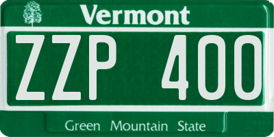 VT license plate ZZP400