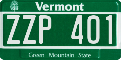 VT license plate ZZP401