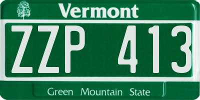 VT license plate ZZP413