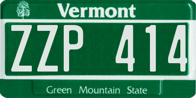 VT license plate ZZP414