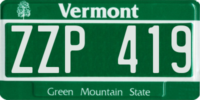 VT license plate ZZP419