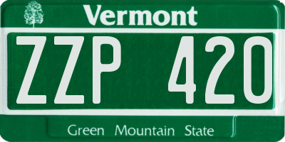 VT license plate ZZP420
