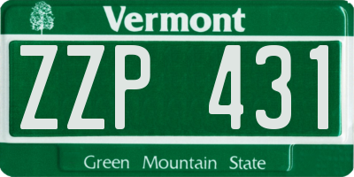 VT license plate ZZP431