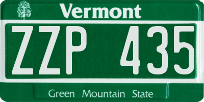 VT license plate ZZP435
