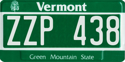 VT license plate ZZP438