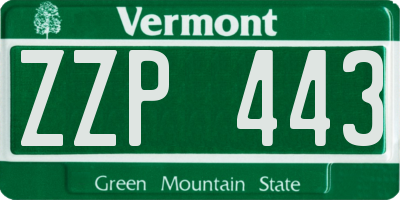 VT license plate ZZP443