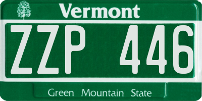 VT license plate ZZP446