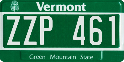VT license plate ZZP461