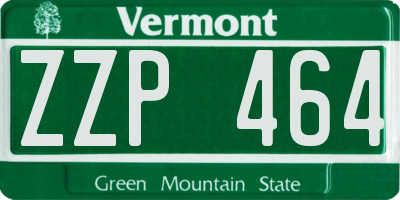 VT license plate ZZP464