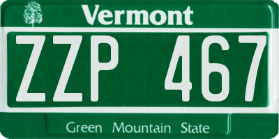 VT license plate ZZP467