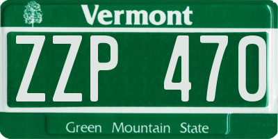 VT license plate ZZP470