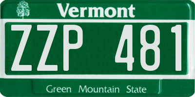 VT license plate ZZP481